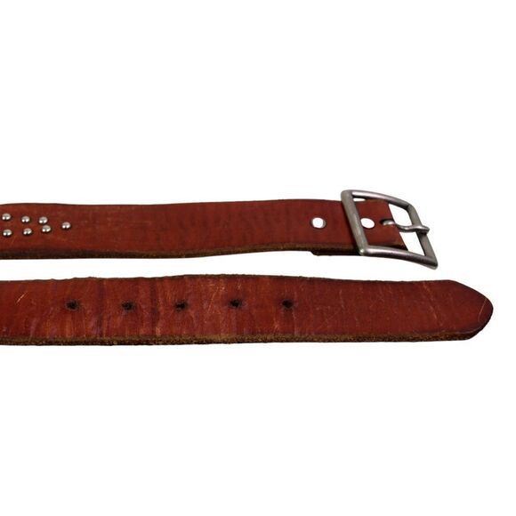 AEO BROWN GENUINE LEATHER 1 1/4"Wd STUDDED CASUAL DRESS WOMEN'S BELT Sz S (93T - Picture 12 of 13